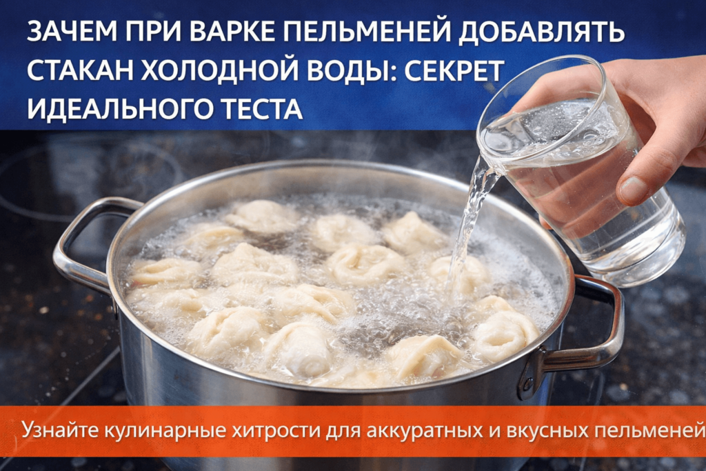 Зачем при варке пельменей добавлять стакан холодной воды