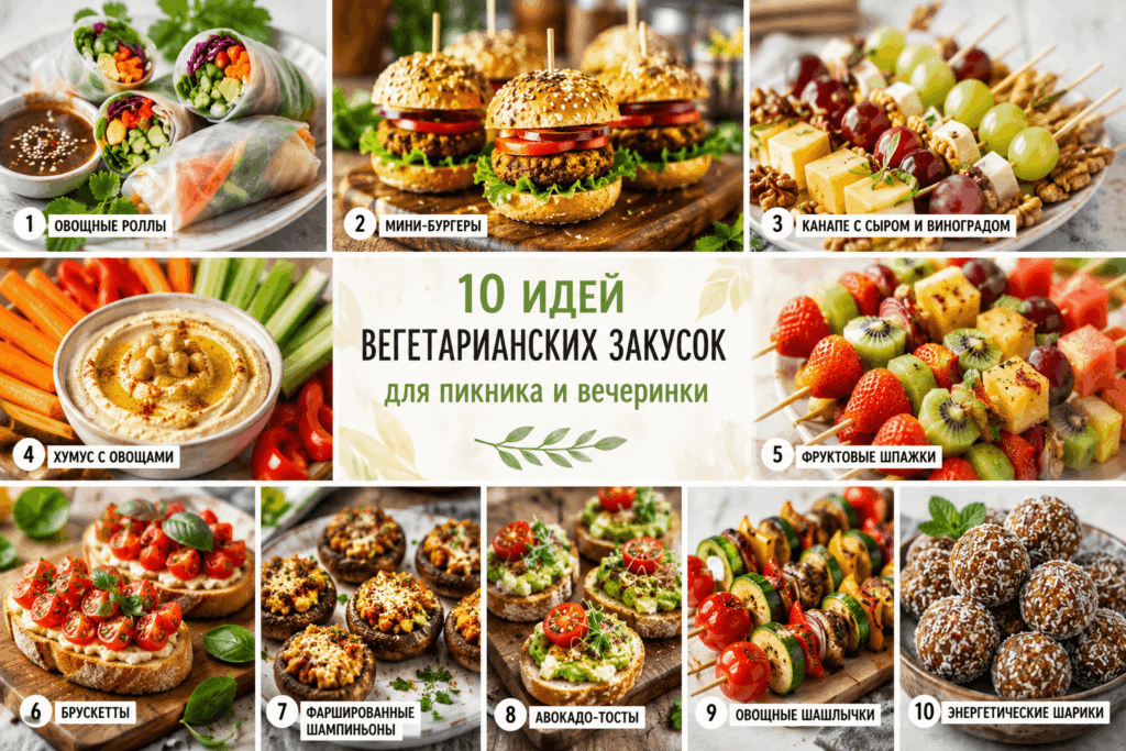 Летние вегетарианские закуски: 10 простых идей для любого праздника Летние вегетарианские закуски: 10 простых идей для любого праздника