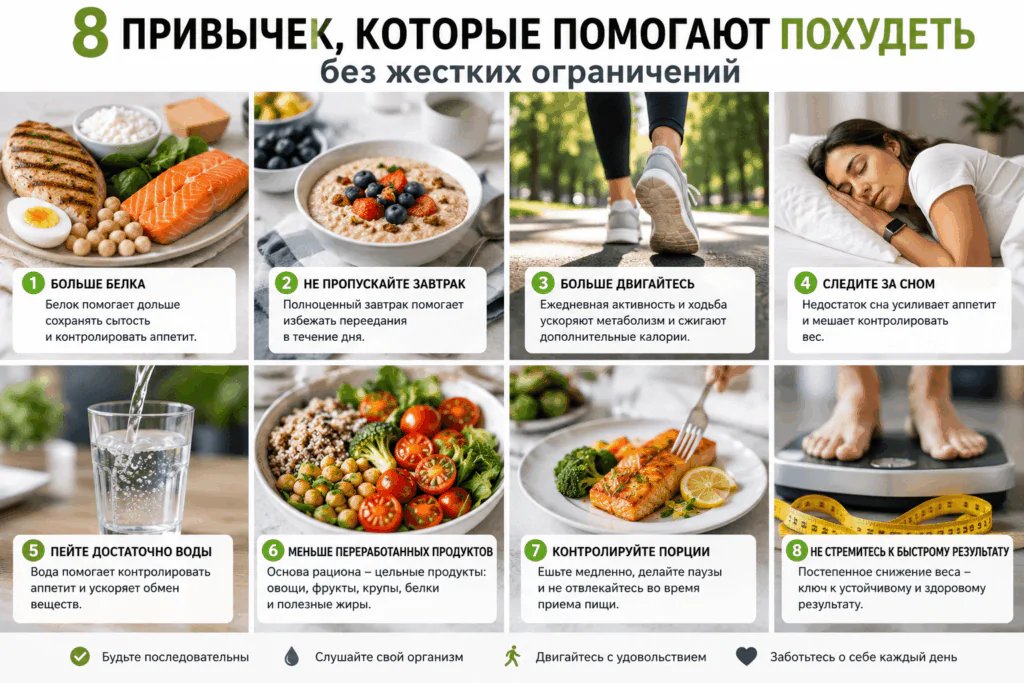 8 привычек, которые помогают похудеть без жестких ограничений